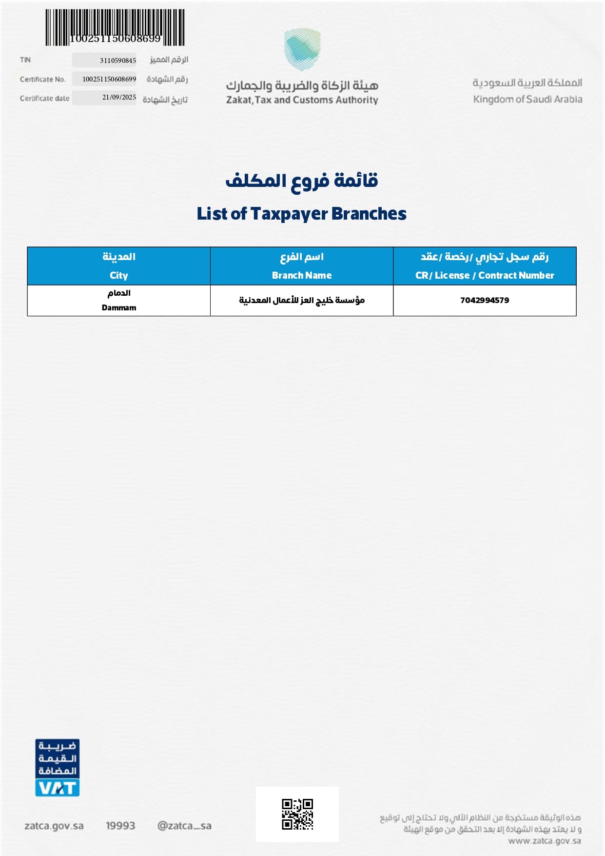 شهادة ضريبة الموسسة - الصفحة 2